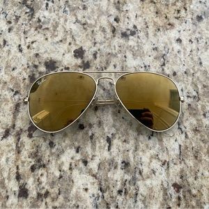 Authentic Ray Ban Reflective Aviator Sunglasses
